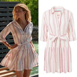 Melissa Odabash Striped Pink and White Coverup